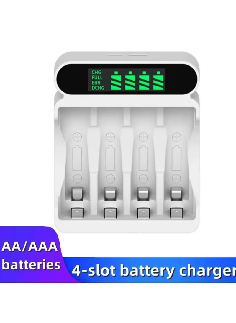 For AAA/AA Ni-Cd Rechargeable Battery Charger4 Slot Electric Battery Charger Intelligent Fast Charger with LED Indicator - Image 2
