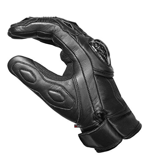 Jackets 4 Bikes Men's Premium Cowhide Leather Motorcycle Gloves Cruising Riding Street Racing ATV Dirt Bike Motocross Palm Sliders Knuckle Armor Protected Powersports Biker Gear Glove Black XXL - Image 4