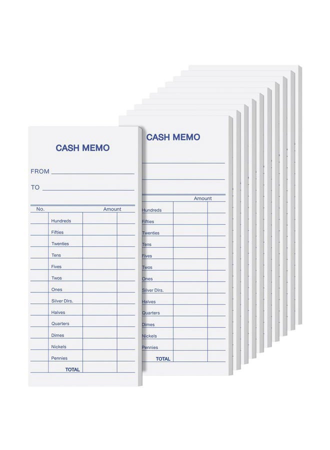 Eaasty 1000 Sheet Cash Memo 2.75 x 6.25 Inch Currency Coin Counting Record Sheets Record Keeping Bank Deposit Forms Padded Form Bank Cash Bill System Pads Deposit Slips with to and from Details - Image 1