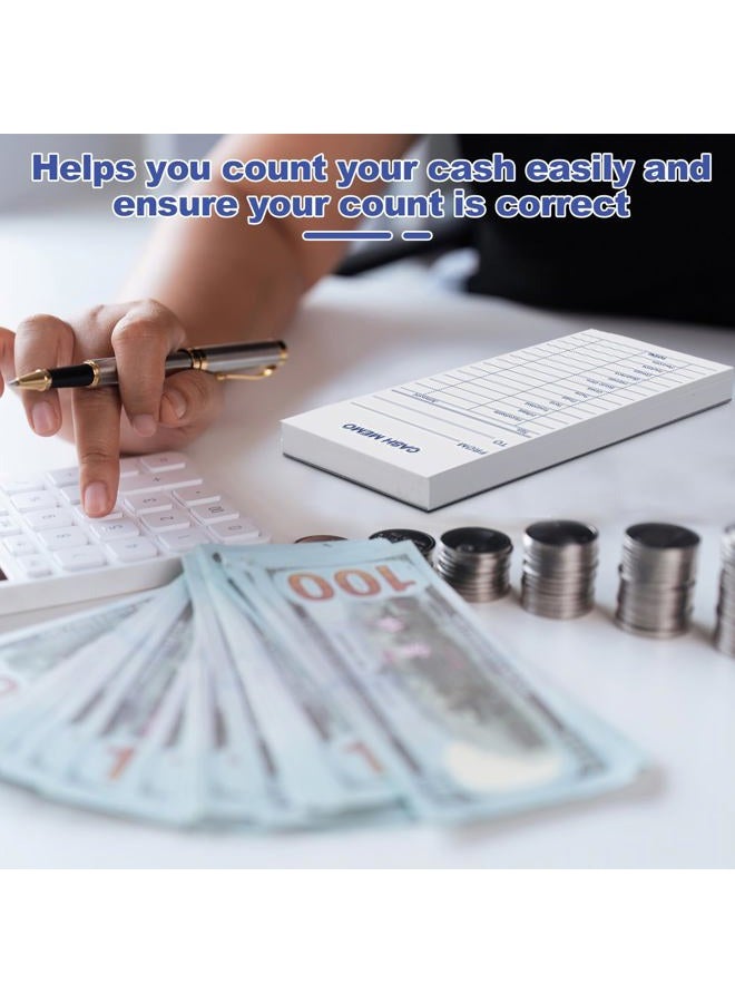 Eaasty 1000 Sheet Cash Memo 2.75 x 6.25 Inch Currency Coin Counting Record Sheets Record Keeping Bank Deposit Forms Padded Form Bank Cash Bill System Pads Deposit Slips with to and from Details - Image 3