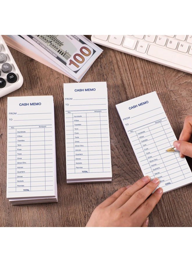 Eaasty 1000 Sheet Cash Memo 2.75 x 6.25 Inch Currency Coin Counting Record Sheets Record Keeping Bank Deposit Forms Padded Form Bank Cash Bill System Pads Deposit Slips with to and from Details - Image 5