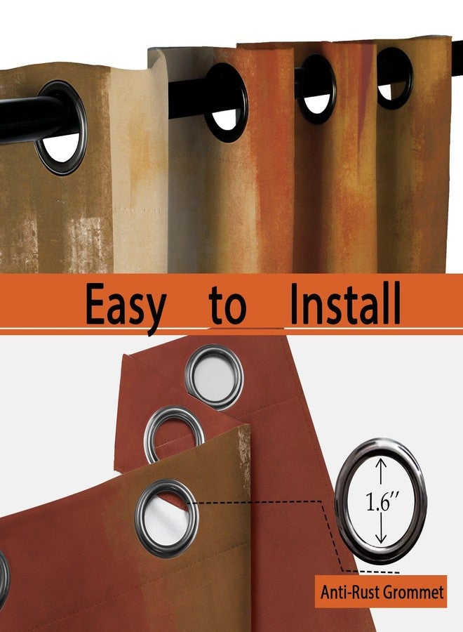 Asuexpect Burnt Orange Curtains 2 Panels Abstract Rust Curtain Room Darkening Grommet Window Drapes Modern Decorative Window Treatments for Bedroom Living Room, 52x84 Inches - Image 5