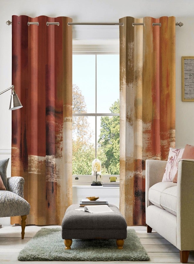 Asuexpect Burnt Orange Curtains 2 Panels Abstract Rust Curtain Room Darkening Grommet Window Drapes Modern Decorative Window Treatments for Bedroom Living Room, 52x84 Inches - Image 1