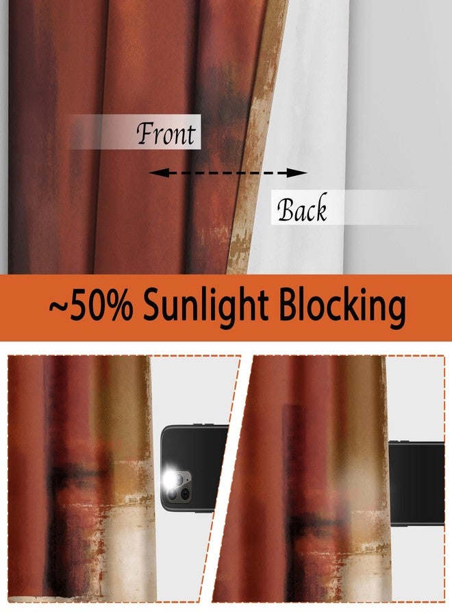 Asuexpect Burnt Orange Curtains 2 Panels Abstract Rust Curtain Room Darkening Grommet Window Drapes Modern Decorative Window Treatments for Bedroom Living Room, 52x84 Inches - Image 2