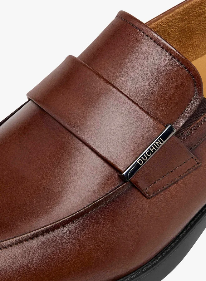 DUCHINI Men's Solid Slip-On Loafers