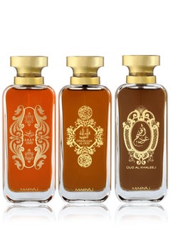 Maryaj MARYAJ ARABIC OUD Oriental Fragrance Eau De Parfum Gift Set of 3 EDP - SHAY OUD, GAZLAAN AL OUD & OUD AL KHALEEJ 