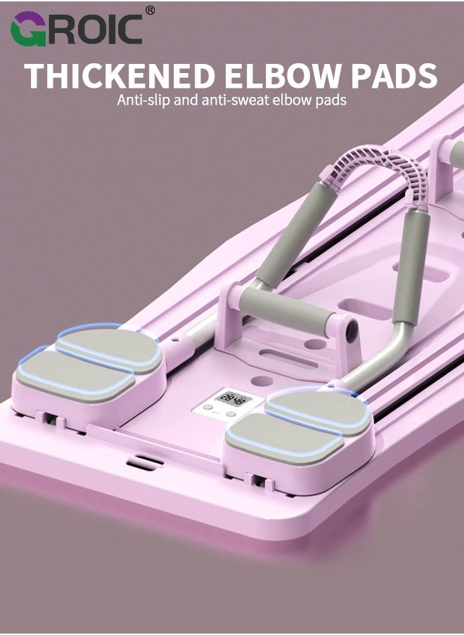 GROIC 5 in 1 Pilates Board Multifunctional Ab Exercise Board Machine, Push Up Pilates Reformer Set Ab Roller Wheel, Ab Trainer, Ab Machine, Exercise Board, Abdominal Board Exercise Equipment for Home - Pink  - Image 5