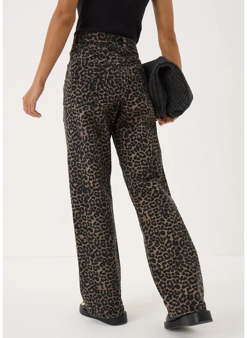 Matalan Brown Animal Straight Leg Jeans