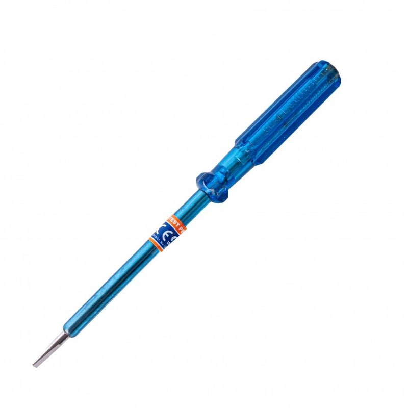 Electric Tester Screwdriver, Blue, 18.9cm, with Insulation Tube and Connector Button, 100-500V AC 4mm Hole for Home and Office Electricity Maintenance - Image 1