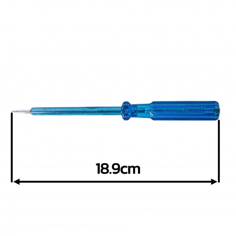 Electric Tester Screwdriver, Blue, 18.9cm, with Insulation Tube and Connector Button, 100-500V AC 4mm Hole for Home and Office Electricity Maintenance - Image 3