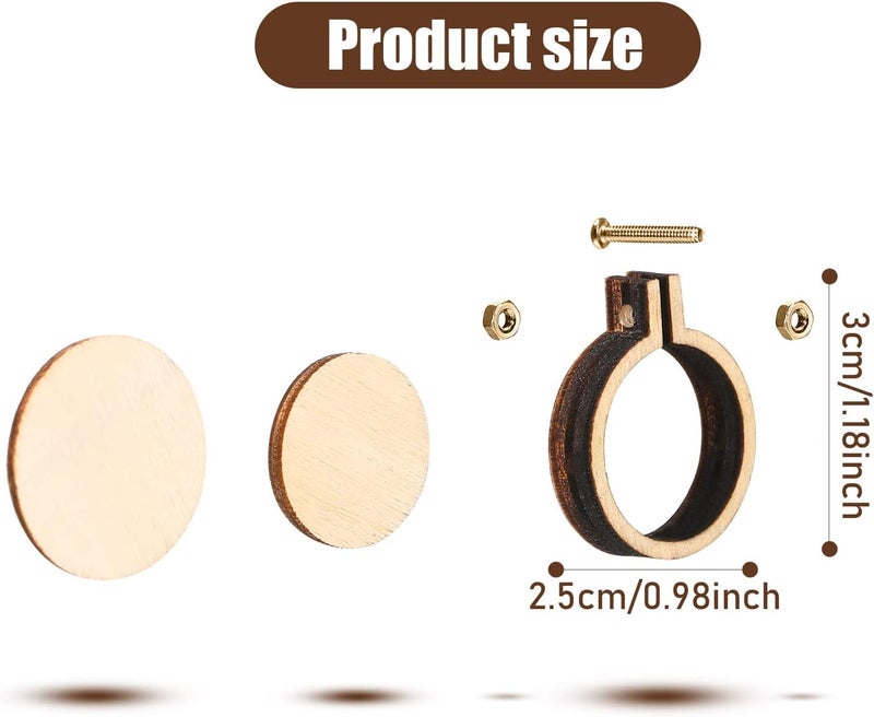 Jetec 20 Pieces 1 Inch Mini Embroidery Hoops Wooden Small Tiny Embroidery Hoops Adjustable Circle Cross Stitch Ring Bulk for Home Ornaments Art Craft Handy Sewing - Image 2