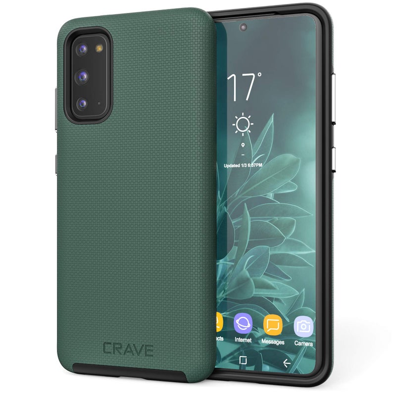 Crave Dual Guard for Samsung Galaxy S20 Case, Shockproof Protection Dual Layer Case for Samsung Galaxy S20, S20 5G - Forest Green - Image 1