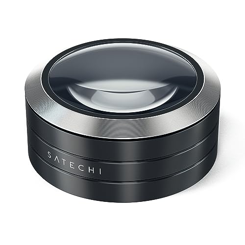 Satechi ReadMate LED Desktop Magnifier with up to 5X Magnification - Carrying Case Included (Black) - Image 1