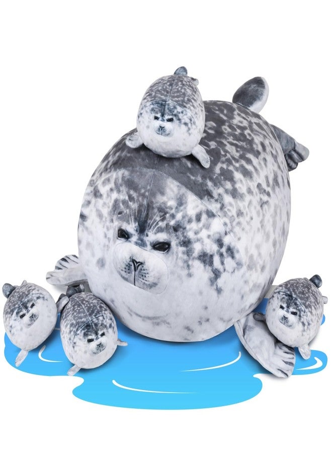 UMIKOOL DIRECT Chubby Blob Seal Pillow Plush with 4 Baby Seal Plushies in Her Tummy, Super Soft Cartoon Hugging Toy, Stuffed Cotton Plush Animal Toy for Kids, Great Gift Idea for Christmas, Birthdays - Image 1