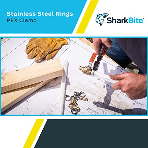 SharkBite 3/4 Inch Clamp Ring, Pack of 100, Stainless Steel Plumbing Fitting, PEX Pipe, PE-RT, UC955CP100 - Image 5