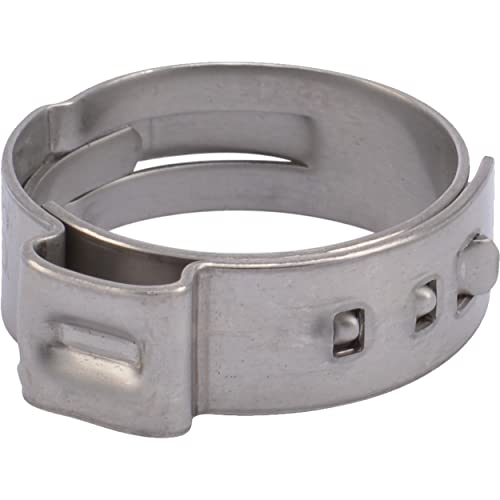 SharkBite 3/4 Inch Clamp Ring, Pack of 100, Stainless Steel Plumbing Fitting, PEX Pipe, PE-RT, UC955CP100 - Image 1
