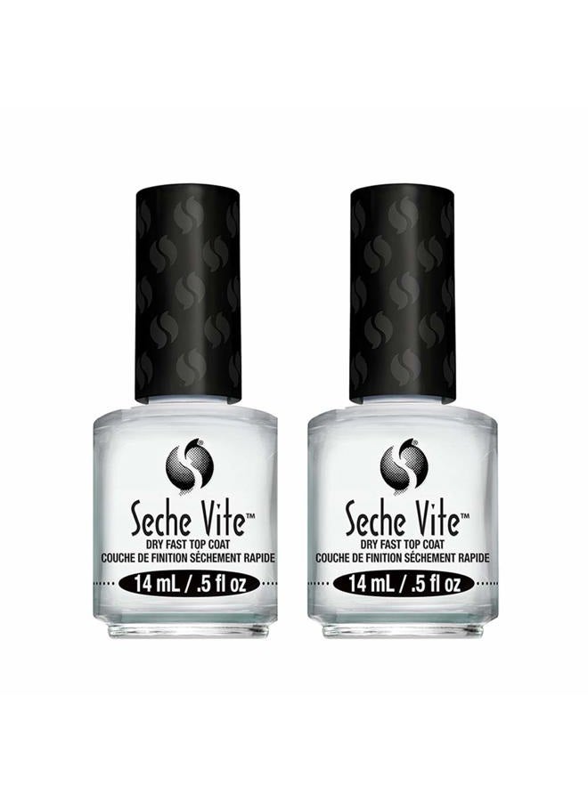 SECHE Vite Dry Fast Top Coat for Nail Polish and Manicure, 0.5 oz, 2-pack - Image 1
