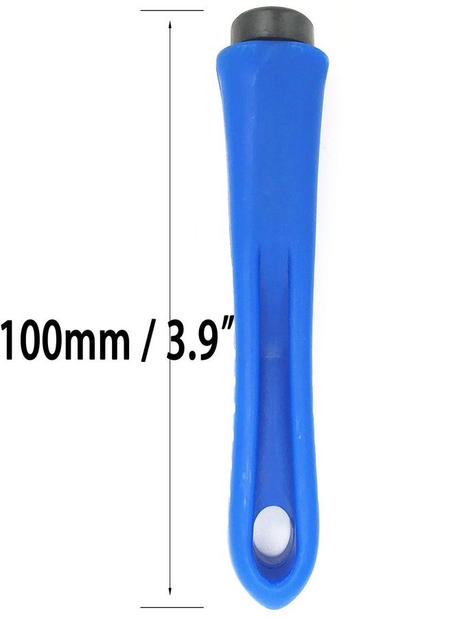 XMHF Ergonomic Rubber File Handle 6mm Diameter Round Hole 100mm Length Anti-Slip Plastic Handles Blue 5Pcs - Image 2