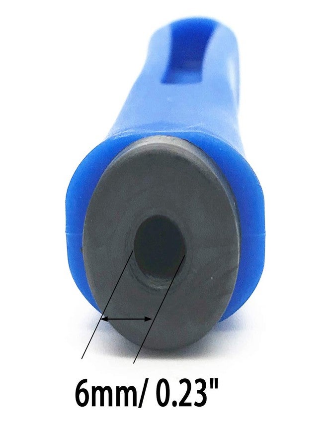 XMHF Ergonomic Rubber File Handle 6mm Diameter Round Hole 100mm Length Anti-Slip Plastic Handles Blue 5Pcs - Image 3