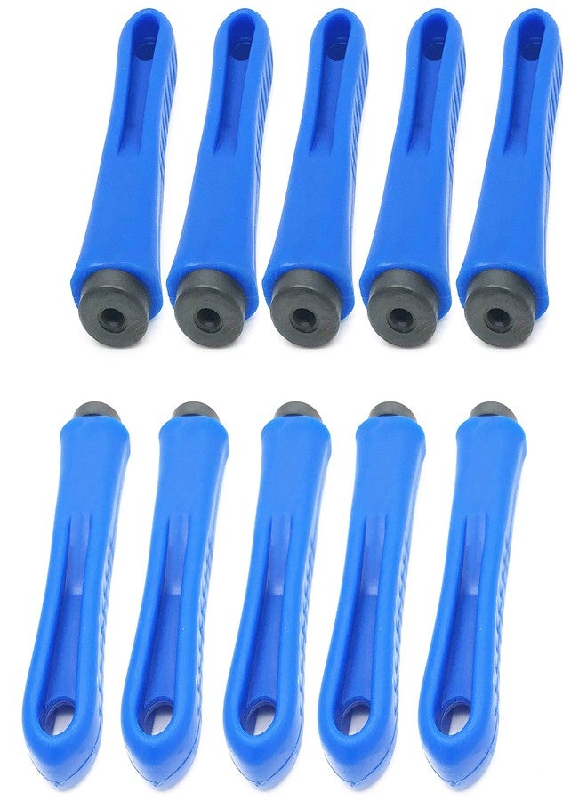 XMHF Ergonomic Rubber File Handle 6mm Diameter Round Hole 100mm Length Anti-Slip Plastic Handles Blue 5Pcs - Image 1