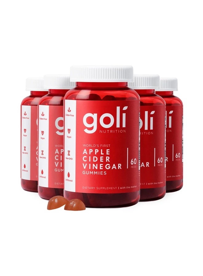 Goli مكمل غذائي، فيتامينات خل التفاح الصمغية - 300 قطعة - فيتامينات ب9، ب12، خالية من الجيلاتين، وخالية من الجلوتين، ونباتية وغير معدلة وراثيًا - Image 1