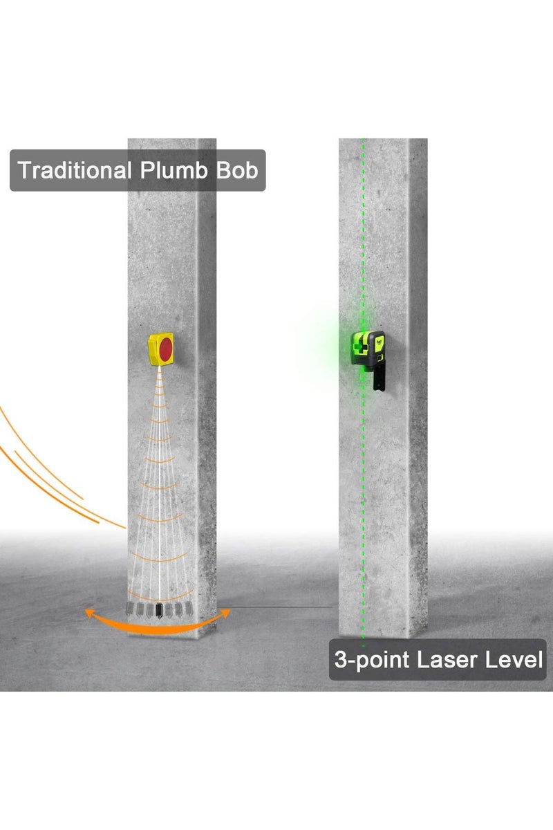 erorex Huepar 9300G 3 Point Laser Self leveling Green Beam Laser Level with Plumb Spots for Soldering an... - Image 5
