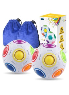 Coogam Rainbow Puzzle Ball Pack With Pouch Colormatching Game Fidget Toy Stress Reliever Magic Ball Brain Teaser For Kids And Adults, Children, Boy, Girl Holiday Set Of 2  - Image 1