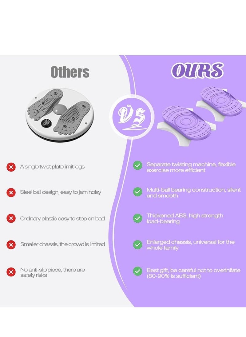 Waist Twisting Exercise Board, Ab Board Exercise, Twisting Waist Disc, Full Body Toning Workout, Noise-Free, for Aerobic Exercise, Weight Loss 2pcs in a Box - Image 4