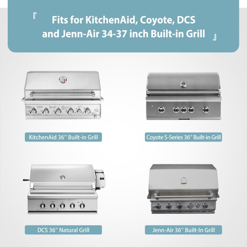 SHINESTAR 38'' Built-in Grill Cover for Coyote, DCS, Jenn-Air, KitchenAid, and Lynx, Waterproof & Windproof Island Grill Top Cover, 38" W x 28" D x 24" H - Image 2