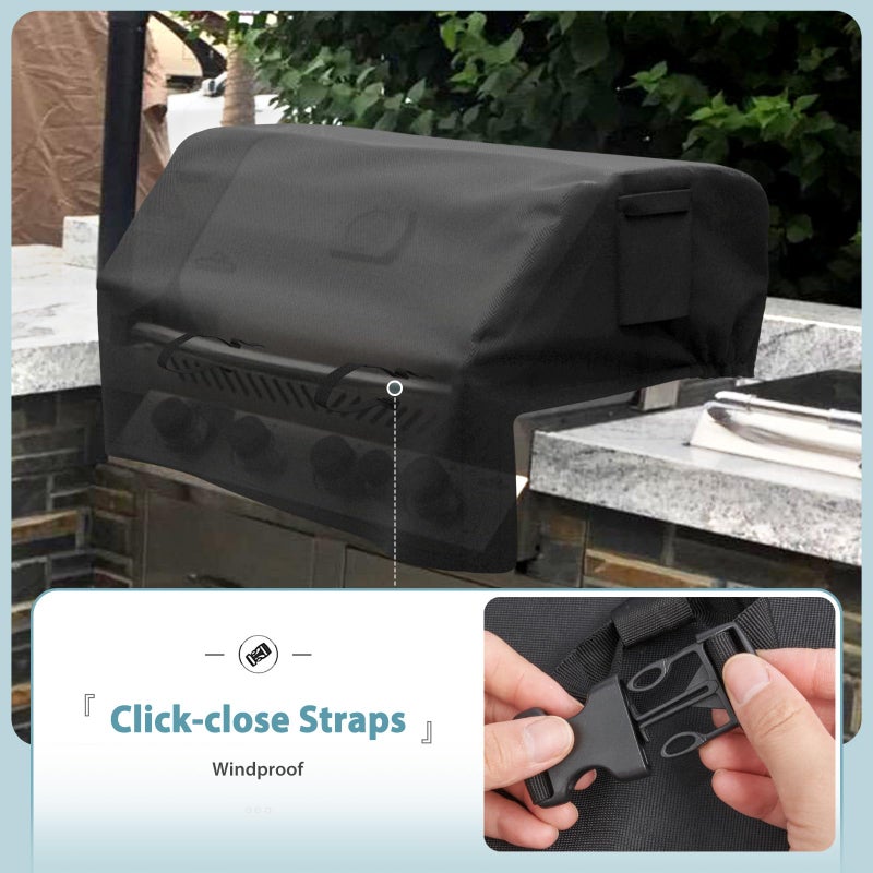 SHINESTAR 38'' Built-in Grill Cover for Coyote, DCS, Jenn-Air, KitchenAid, and Lynx, Waterproof & Windproof Island Grill Top Cover, 38" W x 28" D x 24" H - Image 3