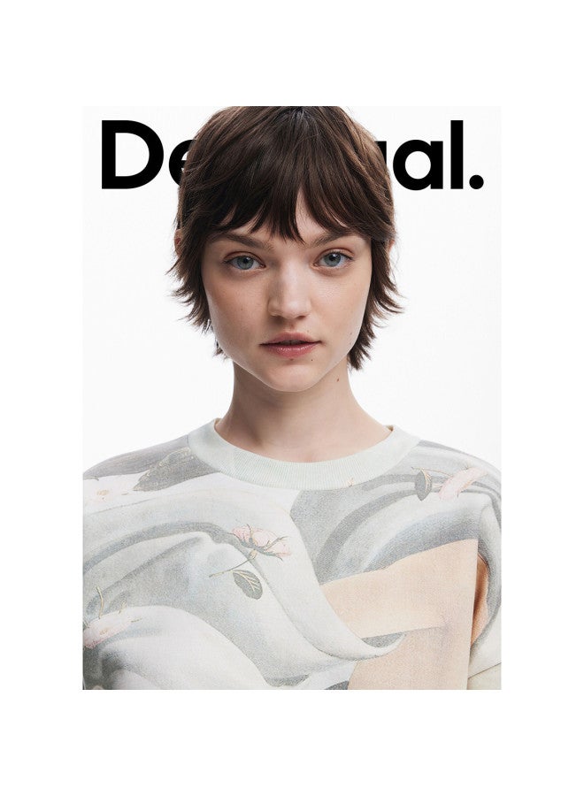 DESIGUAL 25 Spring/summer New Abstract Print Loose Round Neck Women's Hoodie - Image 4