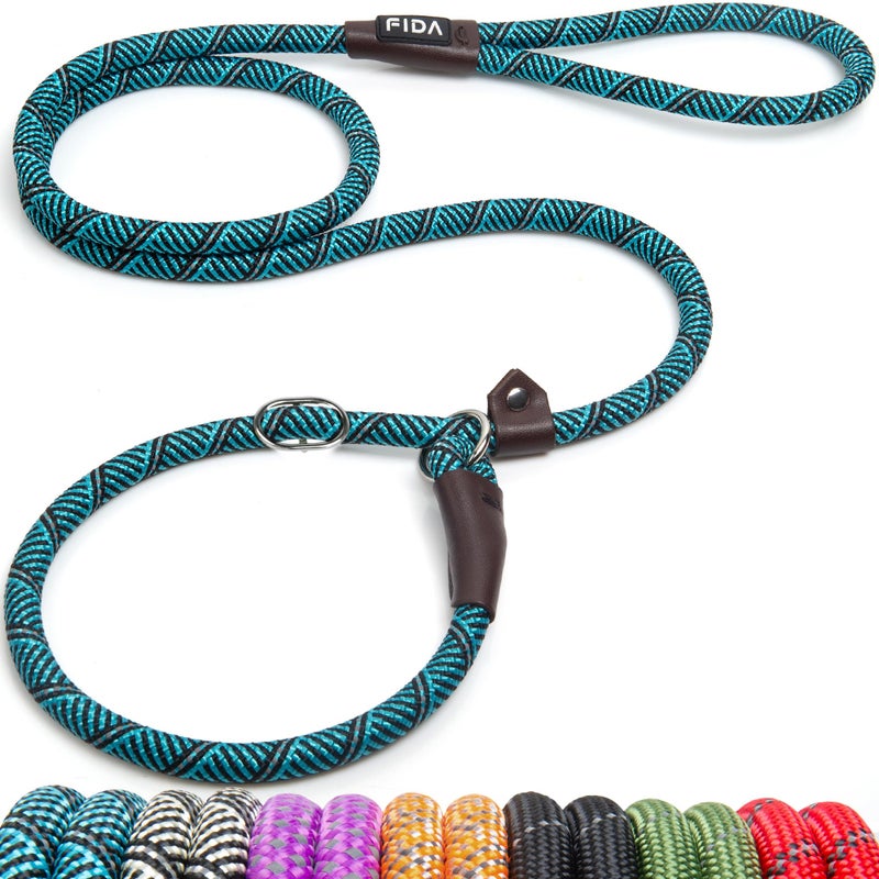 Fida Durable Slip Lead Dog Leash, 6 FT x 1/2" Heavy Duty Loop Comfortable Strong Rope Lead for Large, Medium Dogs, No Pull Pet Training with Highly Reflective, Blue - Image 1