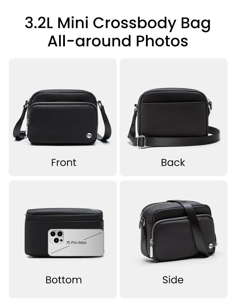 MEXS Small Crossbody Bags for Women, Mini Casual Cross Body Bag Travel Purse, Adjustable Strap Shoulder Handbags Wallet, Everyday Purse for Travel Hiking (Black) - Image 4