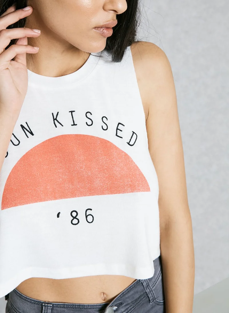 TOPSHOP Slogan Tank Top