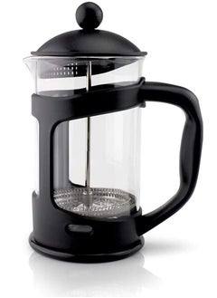 Stainless Steel Strainer Press Coffee Maker 600ml with 2-Layered Filter, Screens Built in Thicker Borosilicate Glass, Easy Clean Using