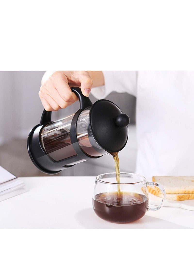 Y&D - Stainless Steel Strainer Press Coffee Maker 600ml with 2-Layered Filter, Screens Built in Thicker Borosilicate Glass, Easy Clean Using - Image 1