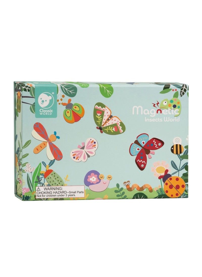Classic World Magnetic Insects World - Wooden Magnetic Toy, Insect Learning Toy, Educational Toy for Kids, Toddler Activity Set - Image 1
