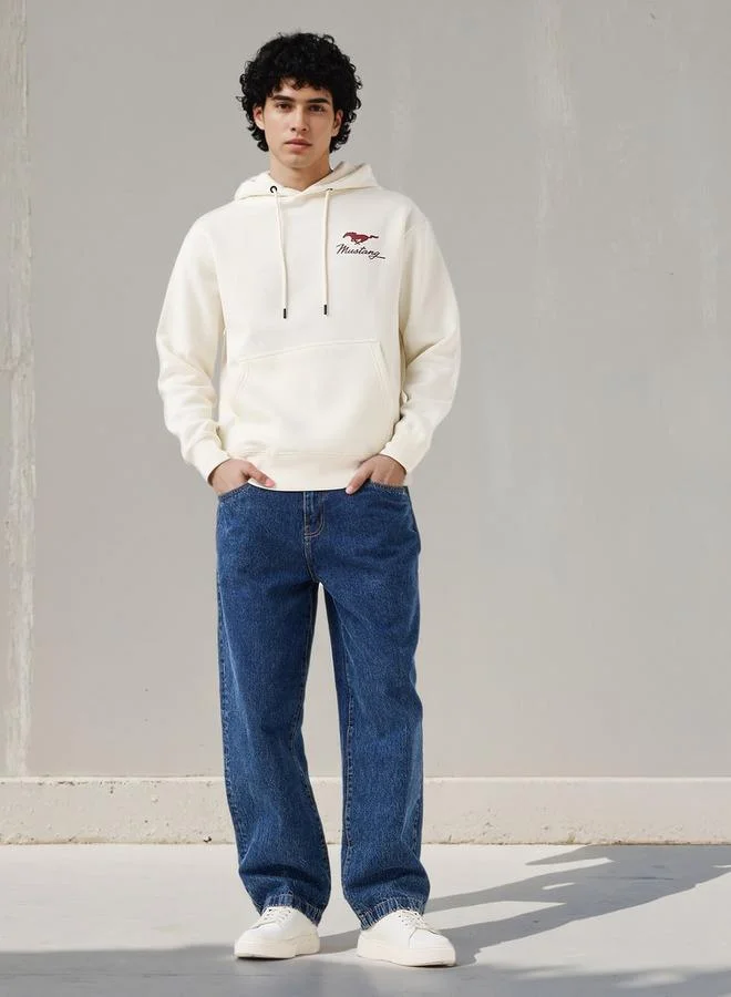 SP Characters Men Oversized Mustang Print Hoodie