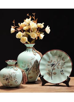 Generic Vases Set For Home Decor, Ramadan Decor, And Bridal Decor - Suitable For Artificial Flowers, 3 Pieces Of Ceramic - Modern Decorative Vases (Various Shapes)  - Image 1