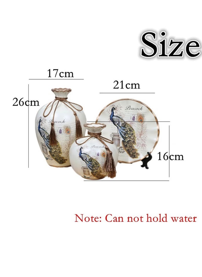 Generic Vases Set For Home Decor, Ramadan Decor, And Bridal Decor - Suitable For Artificial Flowers, 3 Pieces Of Ceramic - Modern Decorative Vases (Various Shapes)  - Image 2