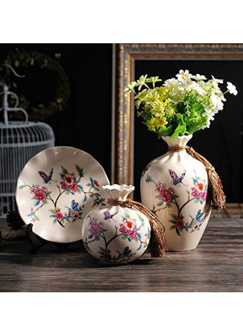 Generic Vases Set For Home Decor, Ramadan Decor, And Bridal Decor - Suitable For Artificial Flowers, 3 Pieces Of Ceramic - Modern Decorative Vases (Various Shapes)  - Image 3