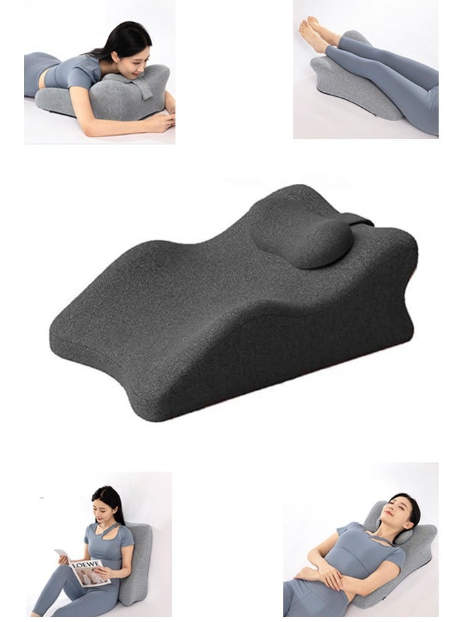Relax Cushion, Lumbar Support Pillow, Ergonomic Memory Foam Leg Elevating Support Pillow, Wedge Pillow for After Surgery Knee or Leg Pain Relief Swelling Circulation Back Rest Sleeping  - Image 1