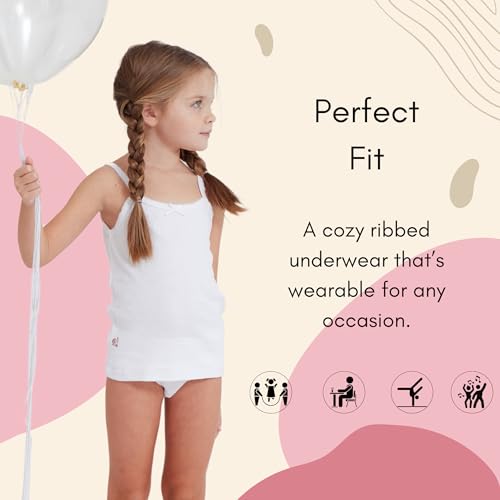 Feathers Girls Solid White Snug Fit Tagless Briefs Underwear - 100% Cotton Super Soft Panties, Solid White, 12 - Image 2