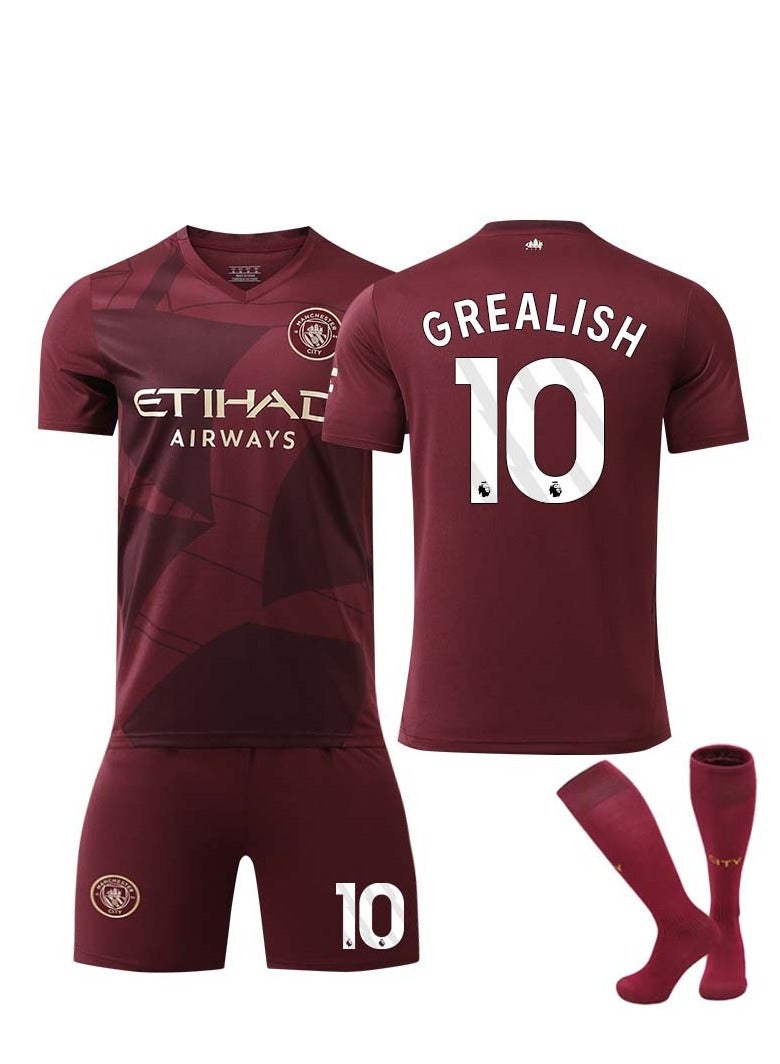 Manchester City 24-25 Third Football Kits GREALISH #10 Fans Football Jersey/Shorts Socks Gift Set Youth Sizes and Adult Size  - Image 1