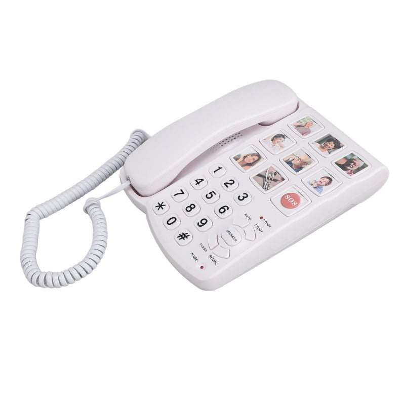 Big Button Corded Phone with One Button SOS Dialing Remote Control - Picture Buttons Speed Dialing Adjustable Volume HD Handsfree Function Landline Telephone for Seniors - Image 5