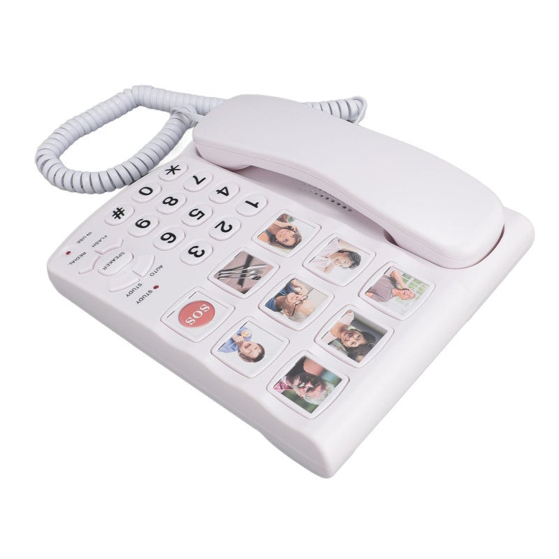 Big Button Corded Phone with One Button SOS Dialing Remote Control - Picture Buttons Speed Dialing Adjustable Volume HD Handsfree Function Landline Telephone for Seniors - Image 2
