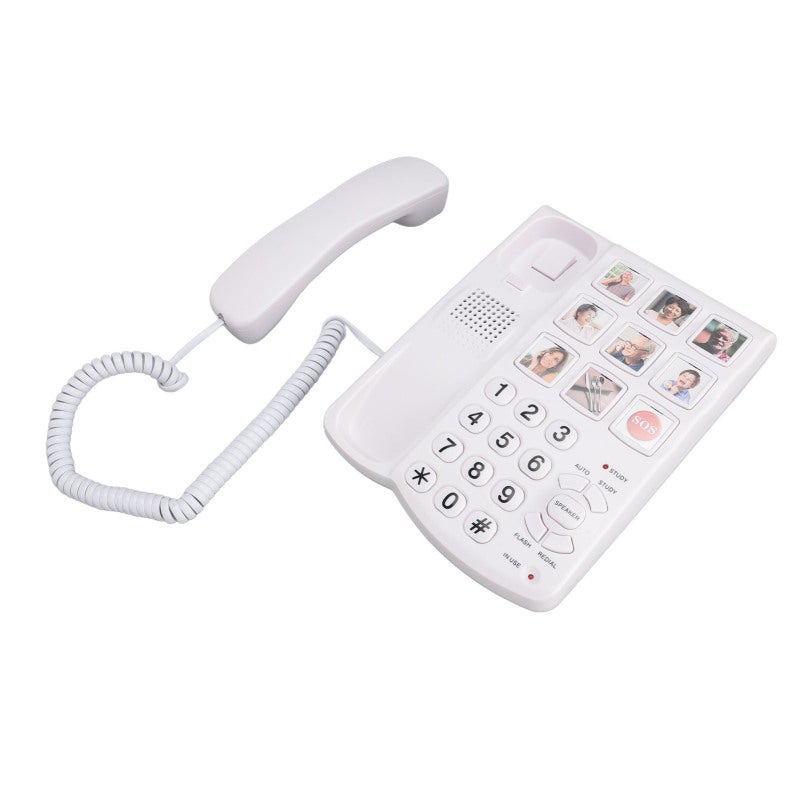 Big Button Corded Phone with One Button SOS Dialing Remote Control - Picture Buttons Speed Dialing Adjustable Volume HD Handsfree Function Landline Telephone for Seniors - Image 4