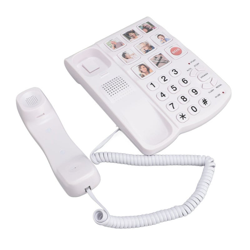 Big Button Corded Phone with One Button SOS Dialing Remote Control - Picture Buttons Speed Dialing Adjustable Volume HD Handsfree Function Landline Telephone for Seniors - Image 3