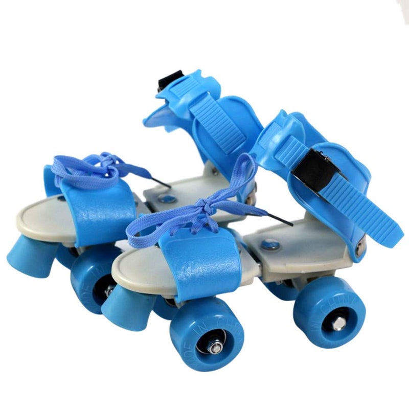 AUTHFORT Roller Skates for Girls Age Group 7-12 Years Adjustable Inline Skating Shoes with School Sport-Multi Colour (Blue) - Image 1