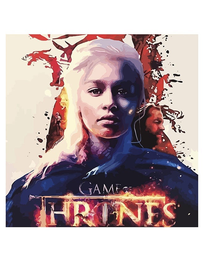 RYN Game Of Thrones Themed Wall Art Beige/Blue/Red 30x30cm - Image 2